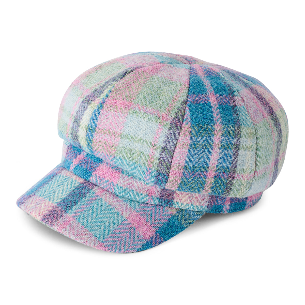 Failsworth Hats HARRIS TWEED Gabby Baker Boy Cap - Teal-Aqua