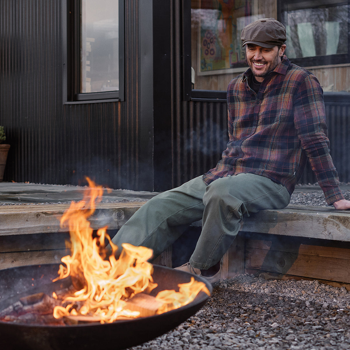 Failsworth Hats Alfie British Waxed Cotton Newsboy Cap - Coffee