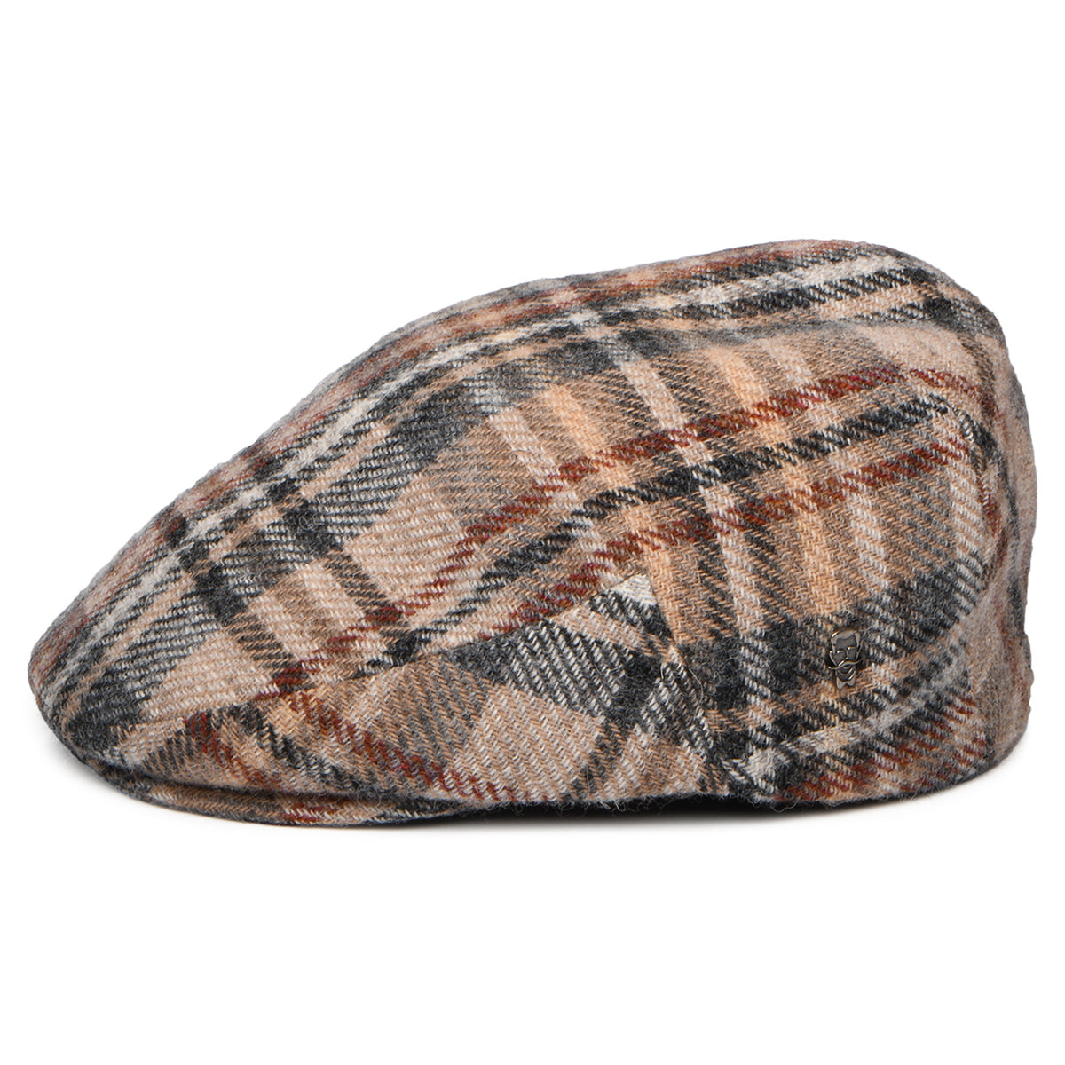 City Sport Donegal Tweed Finn Flat Cap - Camel-Multi