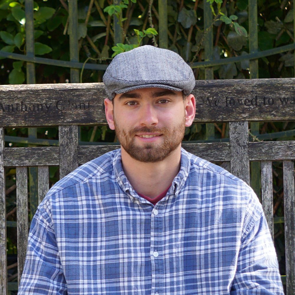 Jaxon & James Herringbone Flat Cap - Grey