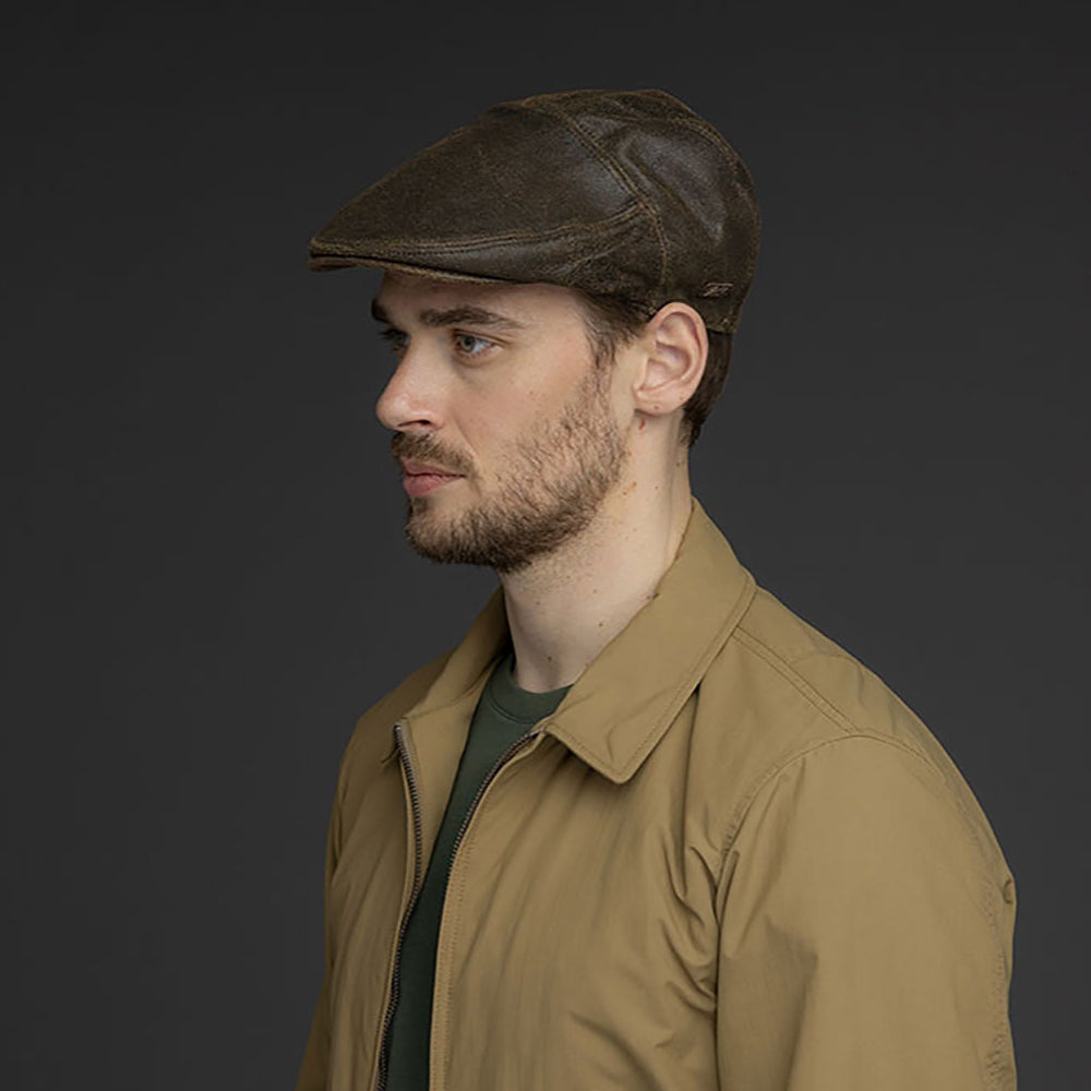 Bailey Hats Taxten Leather Flat Cap - Brown
