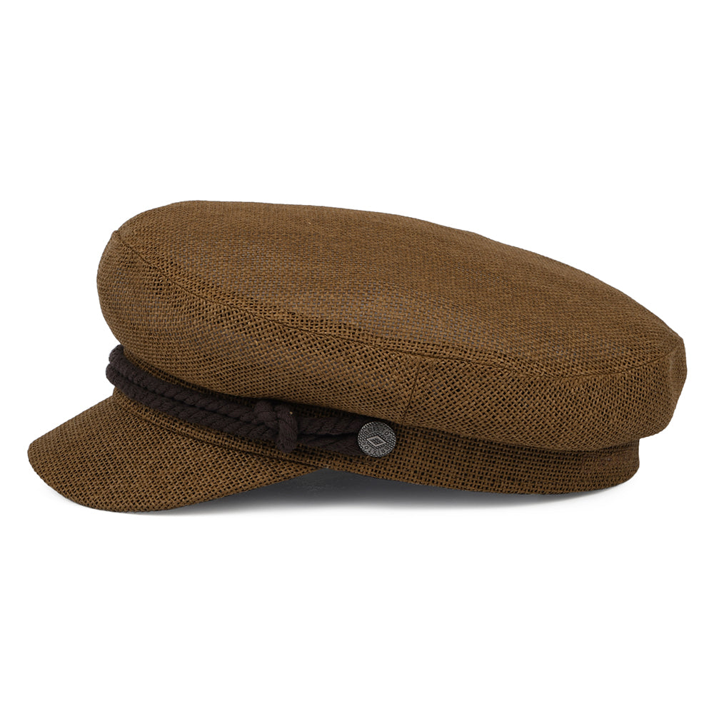 Brixton Hats Lightweight X Straw Fiddler Cap - Light Brown
