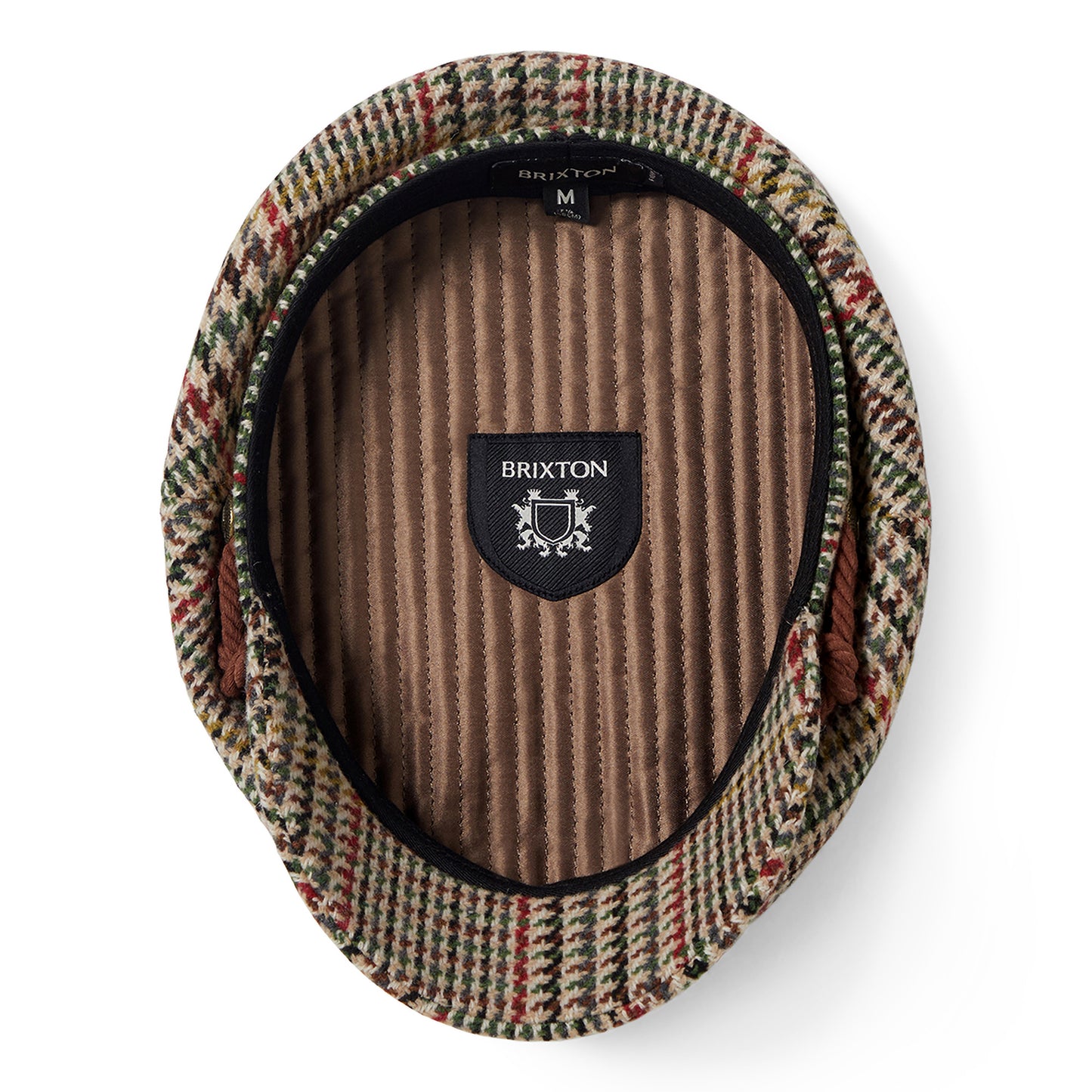 Brixton Hats Houndstooth Fiddler Cap - Sand-Red-Moss
