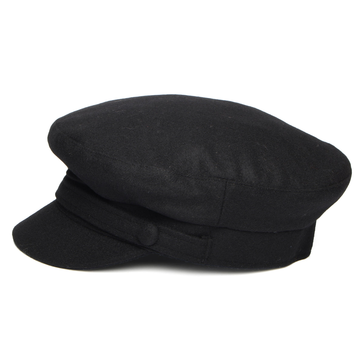 Failsworth Hats Breton Italian Melton Fiddler Cap - Black