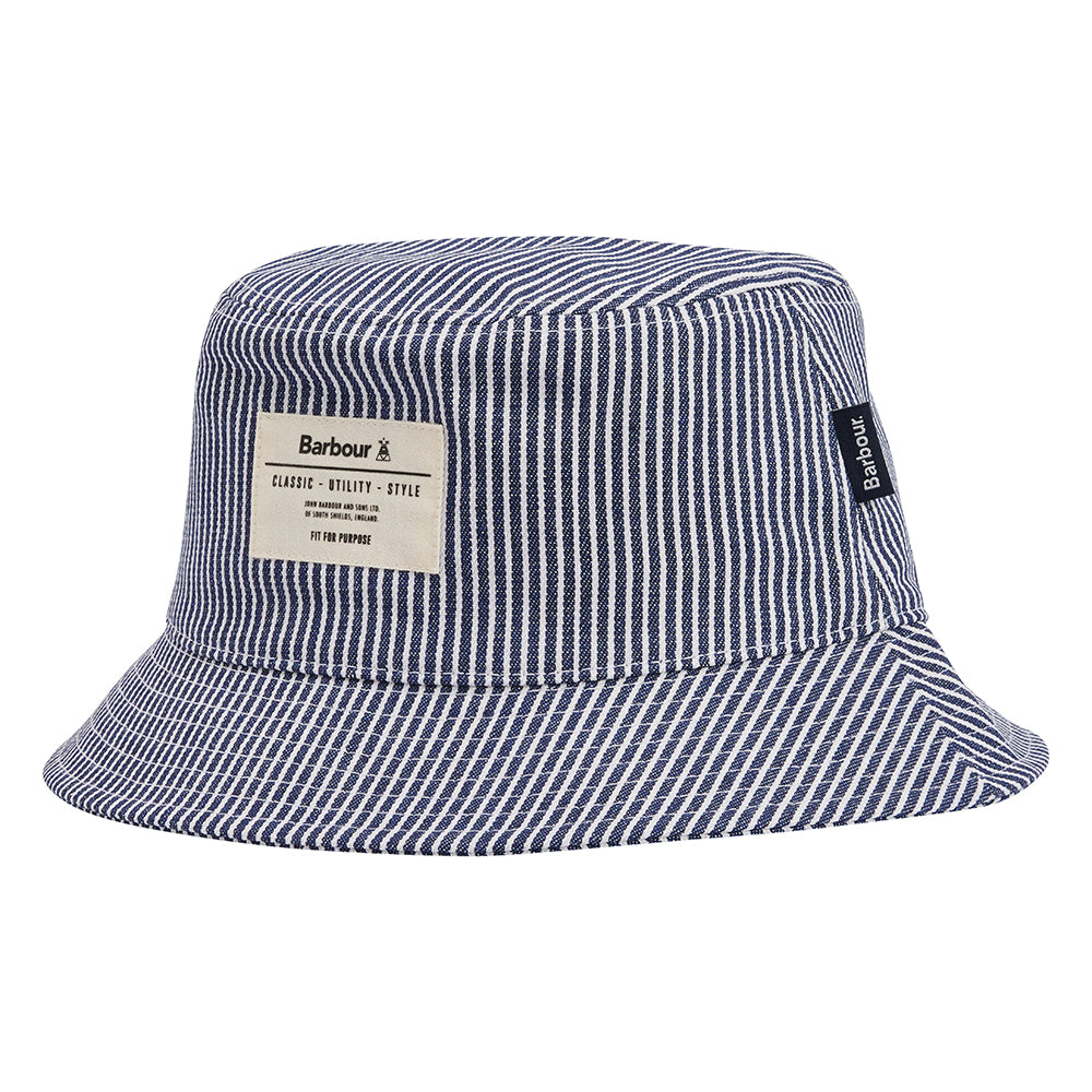 Barbour Hats Tynedale Striped Bucket Hat - Navy-White