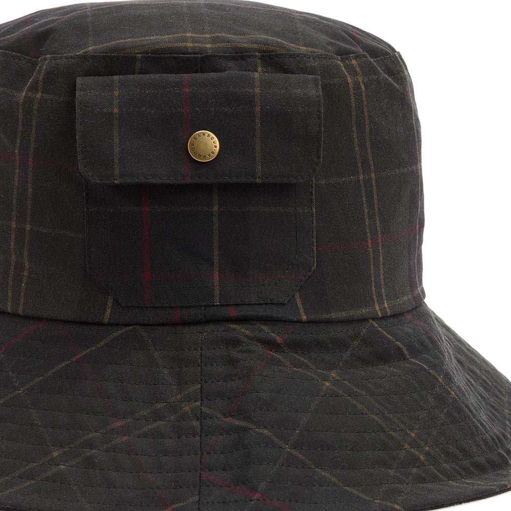 Barbour Hats Scarlet Tartan Waxed Cotton Bucket Hat - Tartan