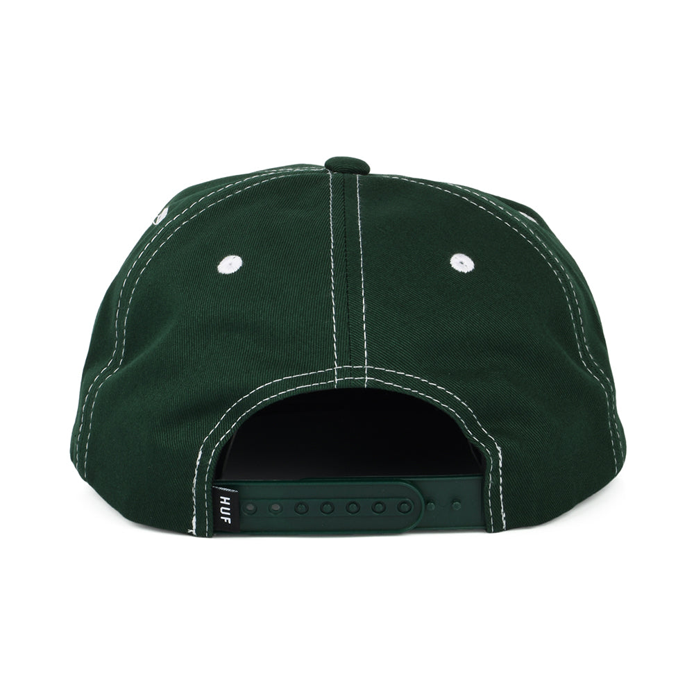 HUF Triple Triangle Unstructured Snapback Cap - Pine Green-White