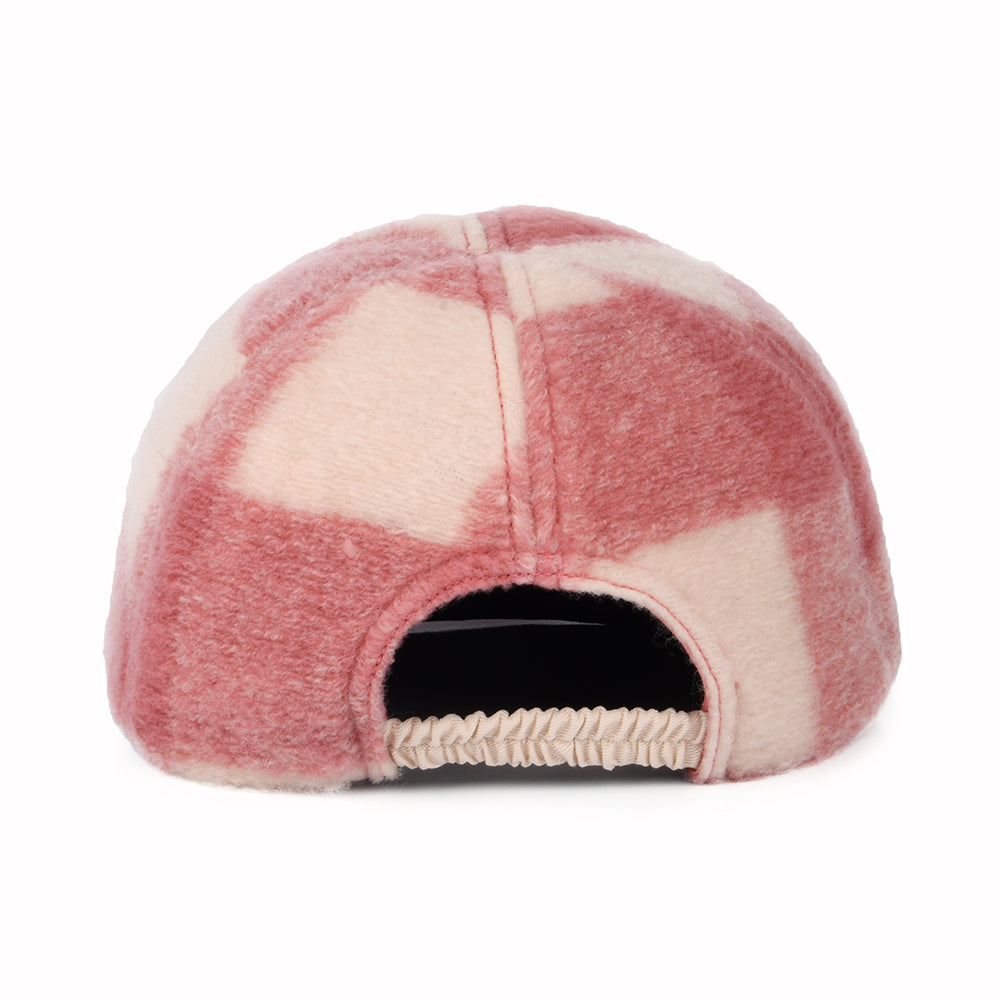 Seeberger Hats Checked Wool Blend Winter Baseball Cap - Pink-Off White