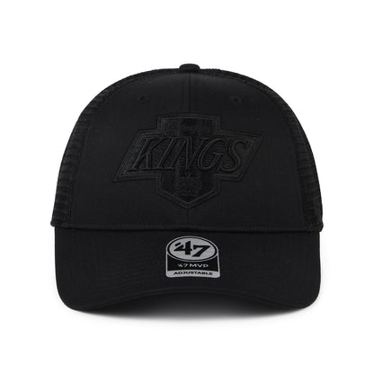 47 Brand L.A. Kings Trucker Cap - NHL Vintage Branson MVP - Black On Black