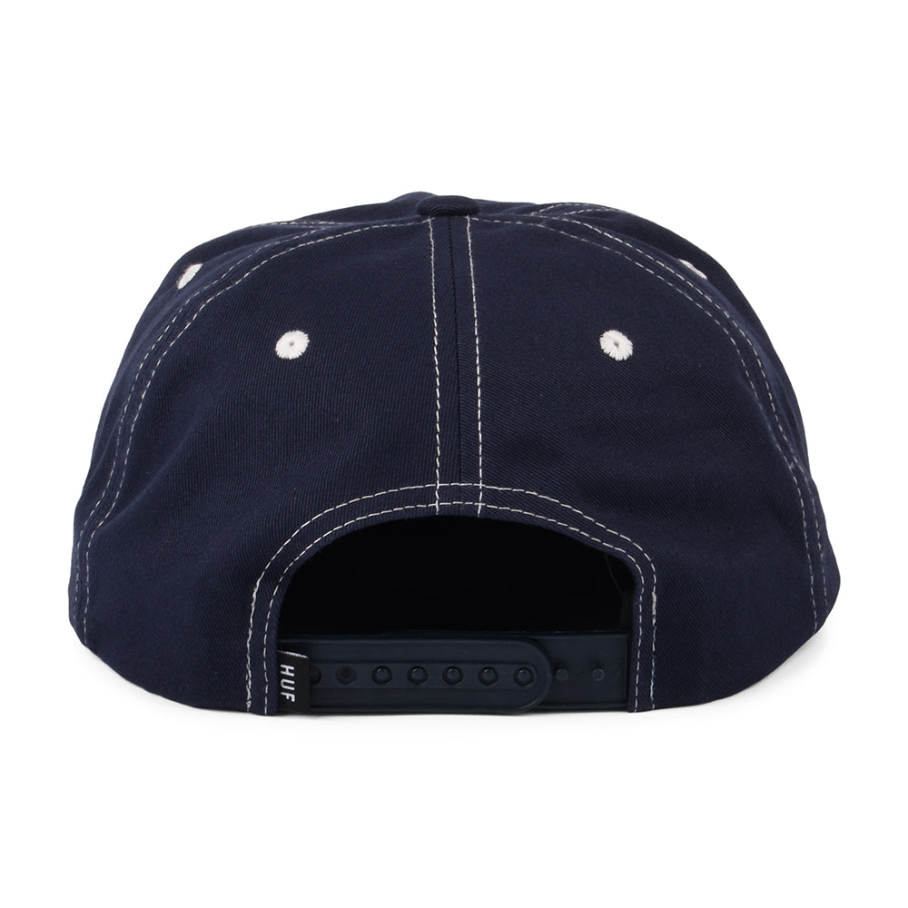 HUF Triple Triangle Unstructured Snapback Cap - Navy-White