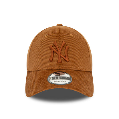 New Era 9FORTY New York Yankees Baseball Cap MLB Cord - Toffee