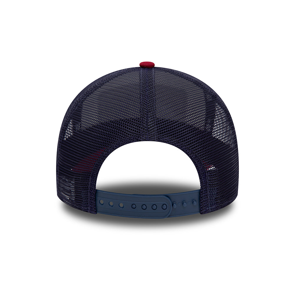 New Era Colorado A-Frame Trucker Cap - Patch - White-Cardinal-Navy