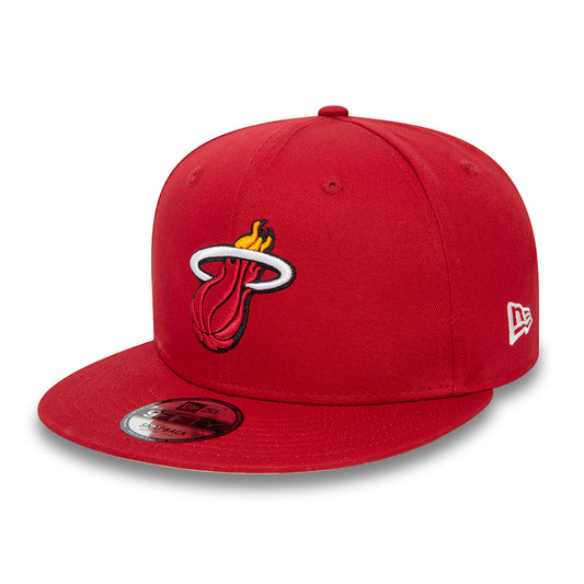 New Era 9FIFTY Miami Heat Snapback Cap - NBA Rear Logo - Red