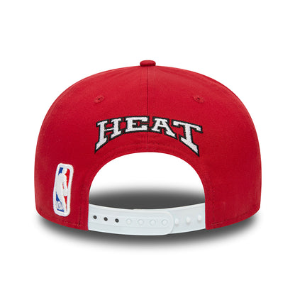 New Era 9FIFTY Miami Heat Snapback Cap - NBA Rear Logo - Red