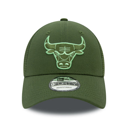 New Era 9FORTY Chicago Bulls Trucker Cap - NBA Seasonal - Olive-Green