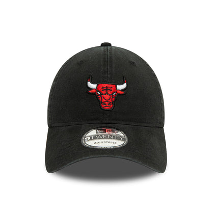 New Era 9TWENTY Chicago Bulls Baseball Cap - NBA Contrast Underbrim - Washed Black-Red