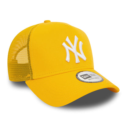 New Era New York Yankees A-Frame Trucker Cap - MLB League Essential - Yellow-White