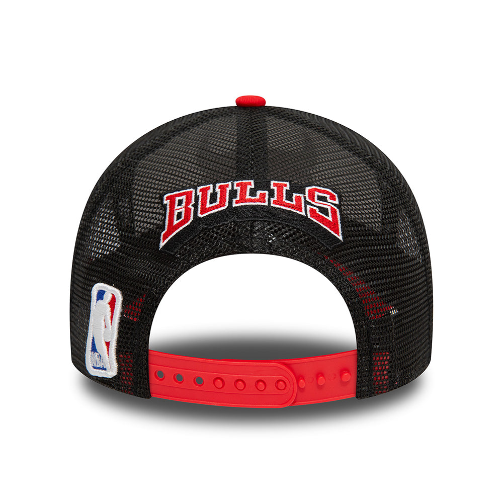 New Era Chicago Bulls A-Frame Trucker Cap - NBA Rear Arch - White-Red-Black