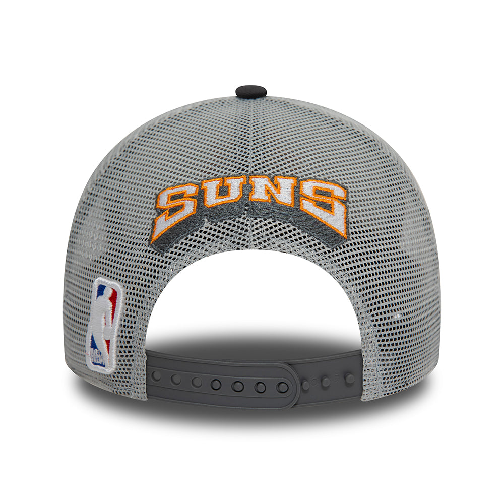 New Era Phoenix Suns A-Frame Trucker Cap - NBA Rear Arch - Grey-Graphite