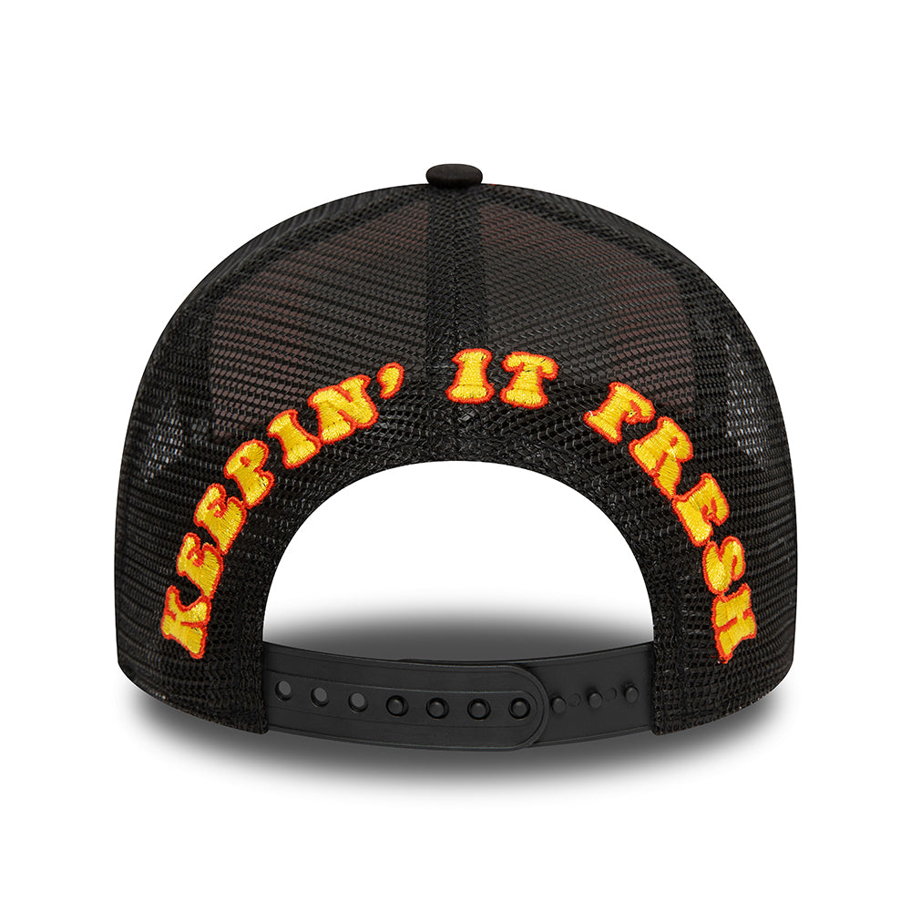 New Era NE Patch A-Frame Trucker Cap - Orange-Black