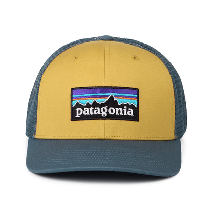 Patagonia Hats P-6 Logo Organic Cotton Trucker Cap - Mustard-Smoke Blue
