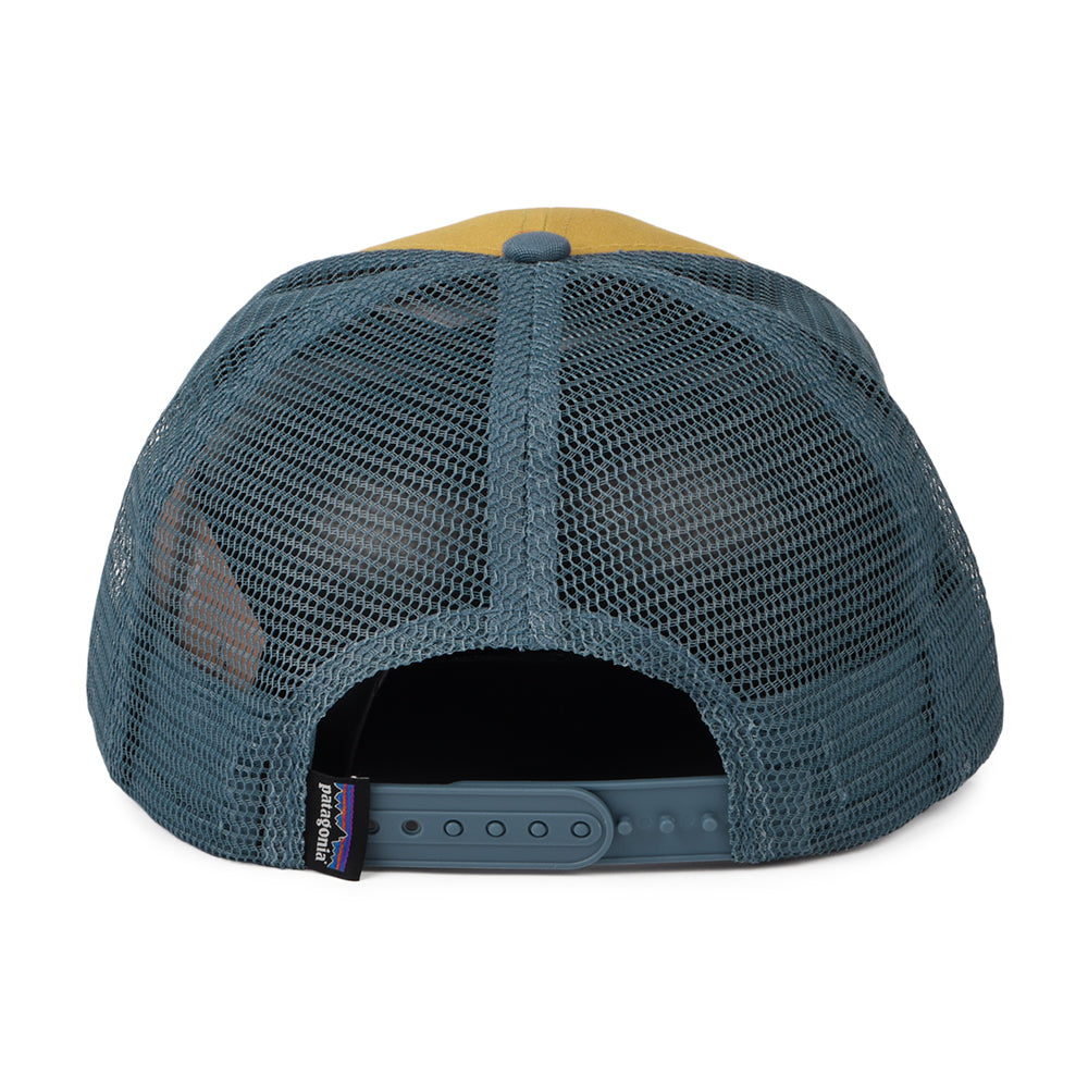Patagonia Hats P-6 Logo Organic Cotton Trucker Cap - Mustard-Smoke Blue