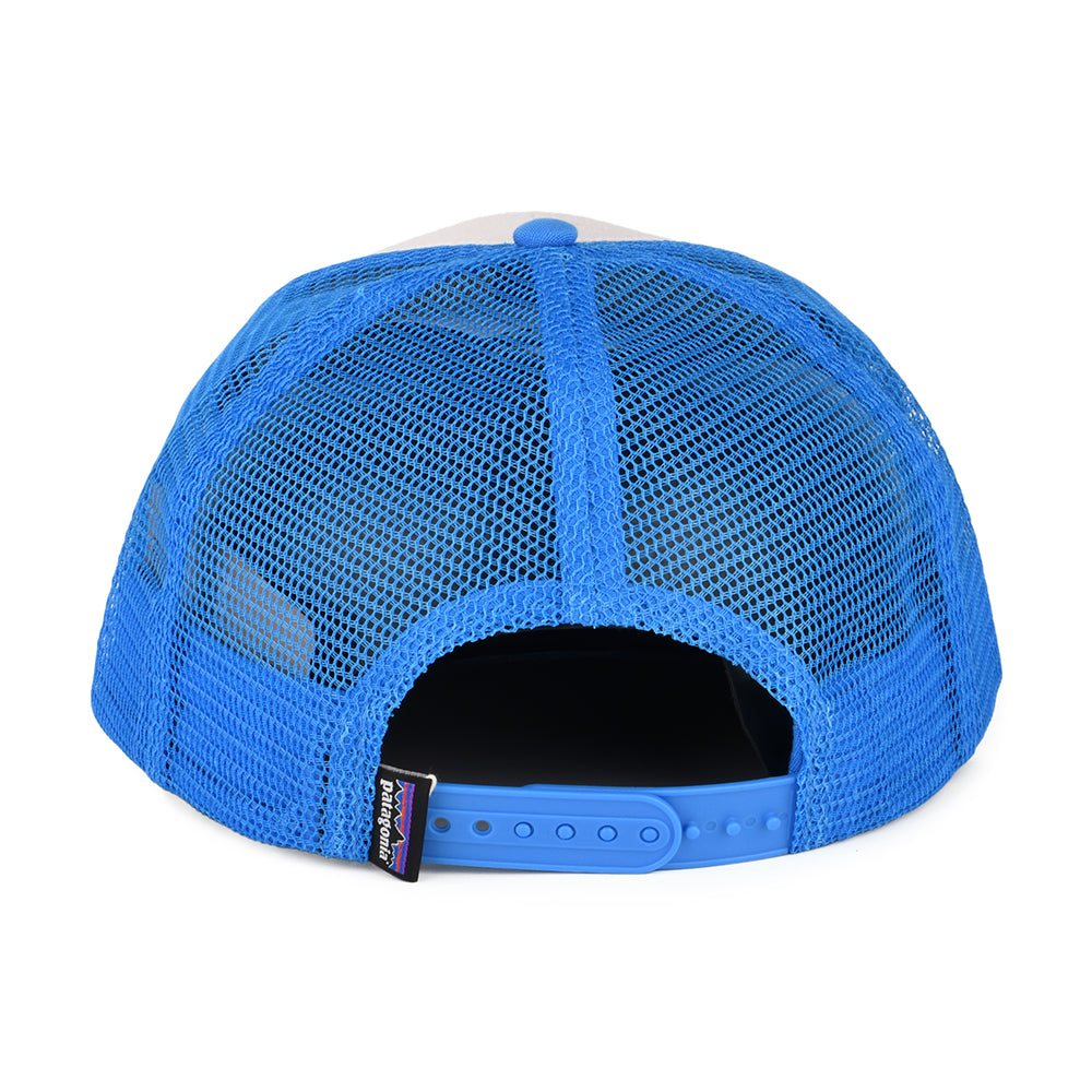 Patagonia Hats P-6 Logo Organic Cotton Trucker Cap - Off White-Blue