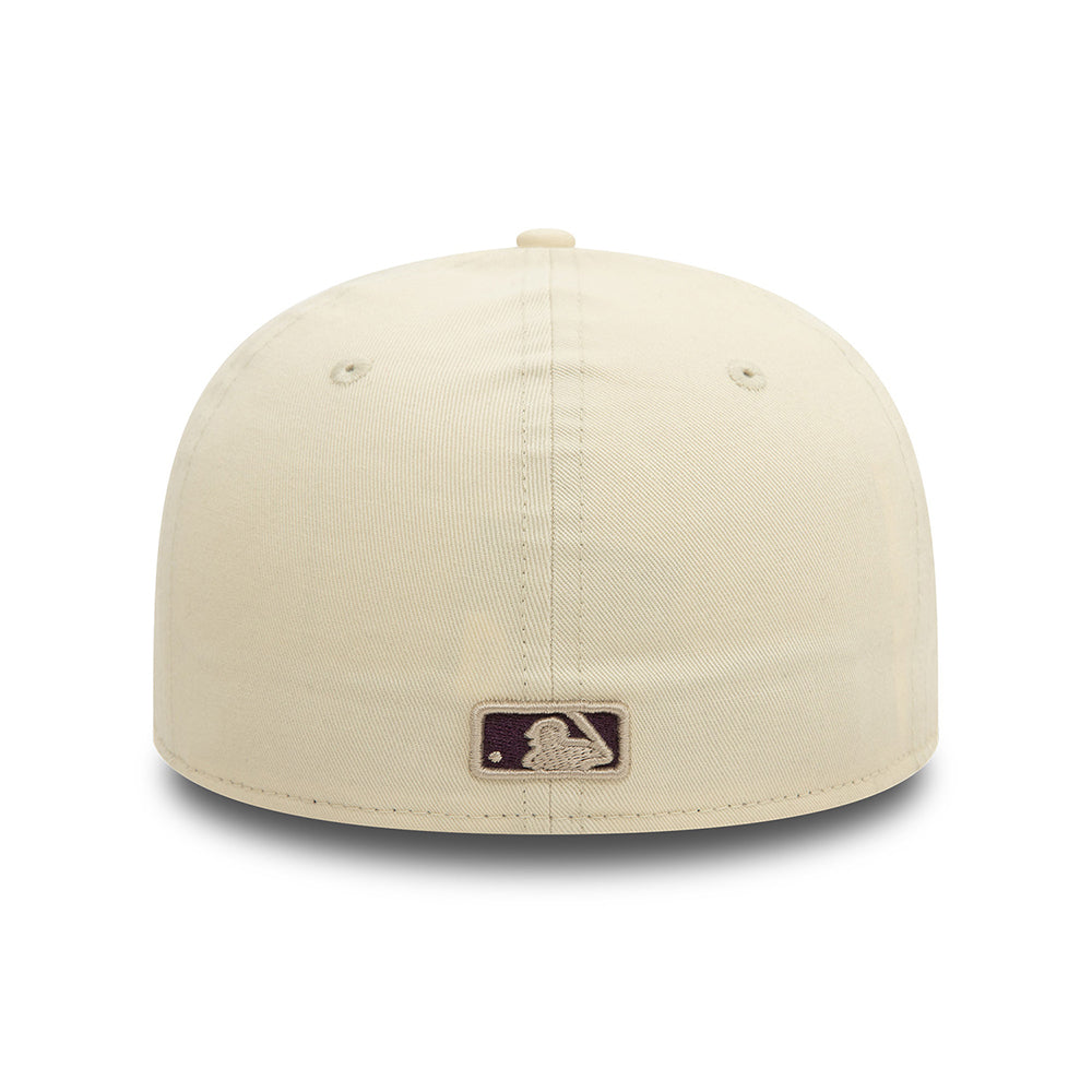 New Era 59FIFTY New York Yankees Low Profile Baseball Cap - MLB Seasonal World Series - Light Cream-Damson