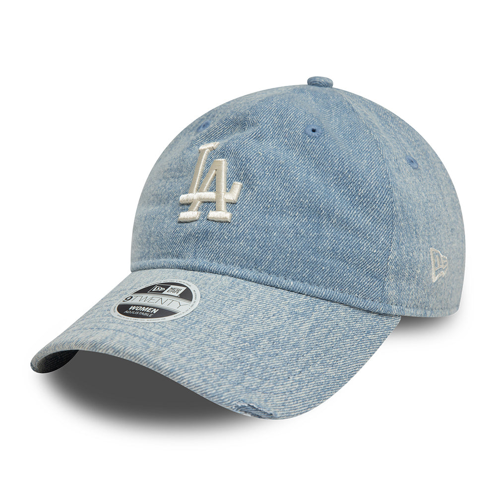 New Era Womens 9TWENTY L.A. Dodgers Baseball Cap - MLB Acid Denim - Light Blue-White
