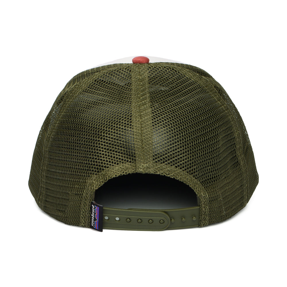 Patagonia Hats P-6 Logo Organic Cotton LoPro Trucker Cap - White-Clay-Olive