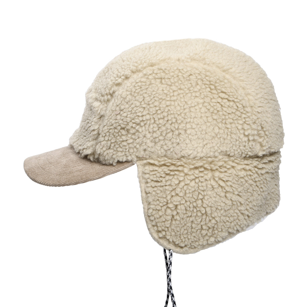 Patagonia Hats Range Pile Fleece 5 Panel Cap With Earflaps - Beige