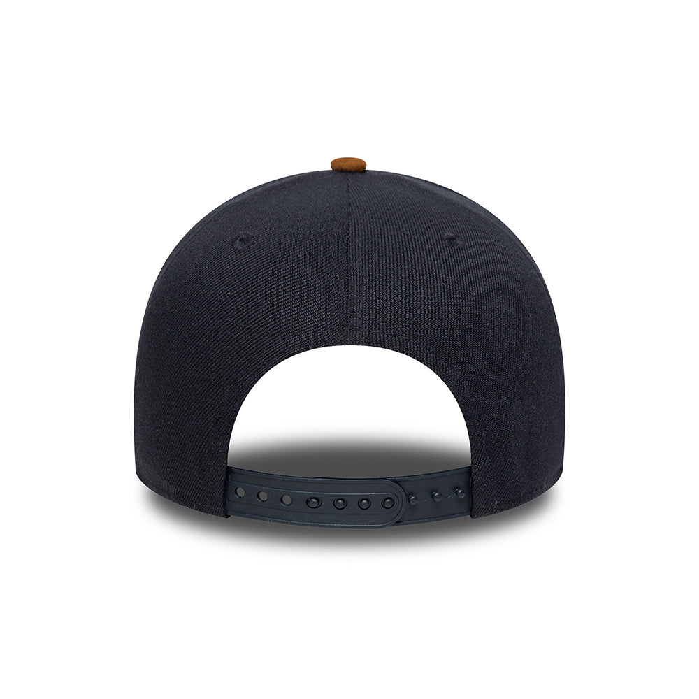 New Era 9FORTY Detroit Tigers A-Frame Snapback Cap - MLB Suede Visor - Navy-Tan