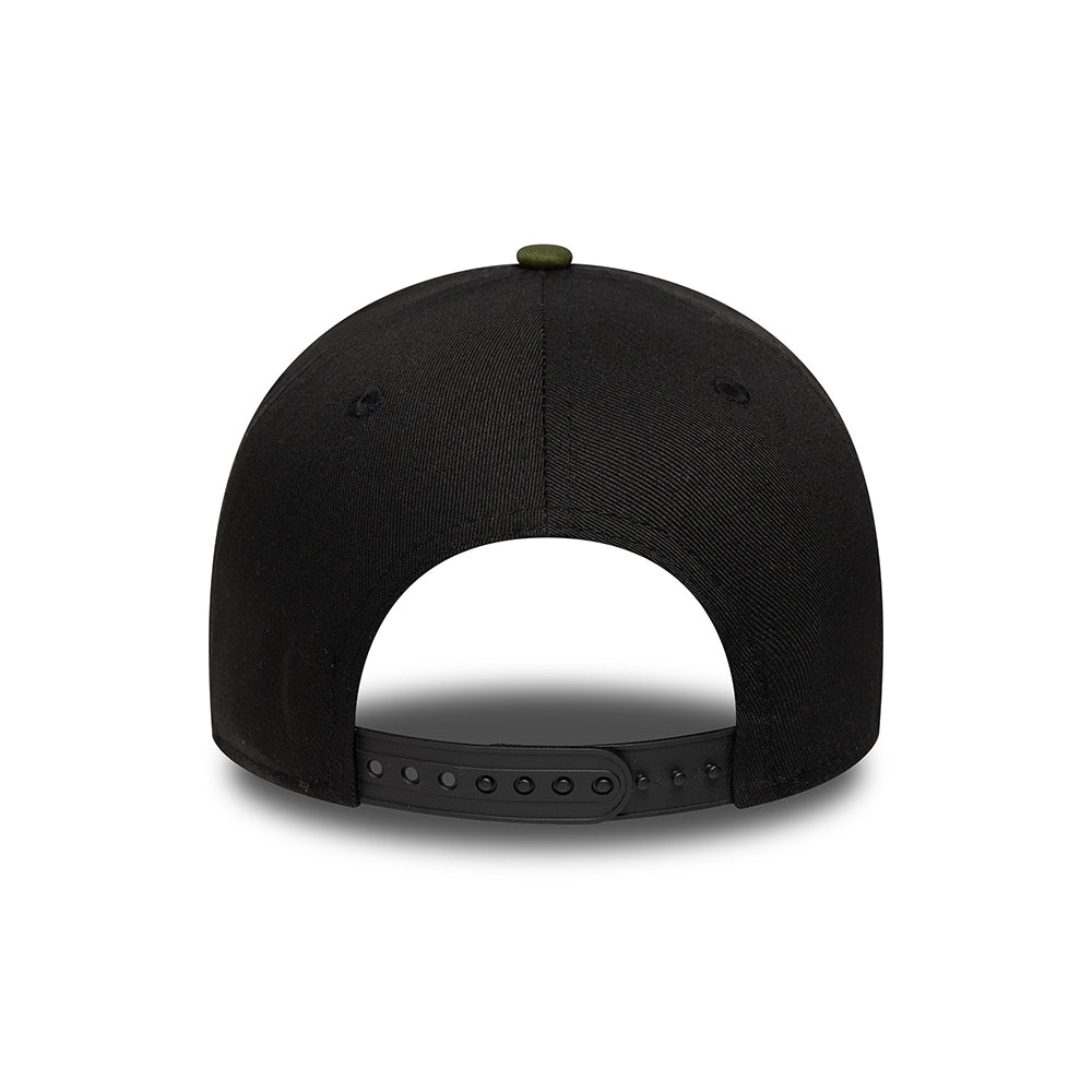 New Era 9FORTY A-Frame Snapback Cap - NE Camo Patch - Black-Moss