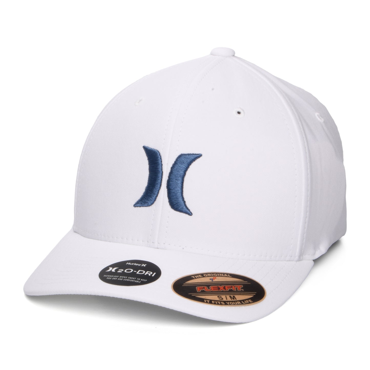 Hurley Hats H2O-Dri One & Only Flexfit Baseball Cap - White-Slate Blue