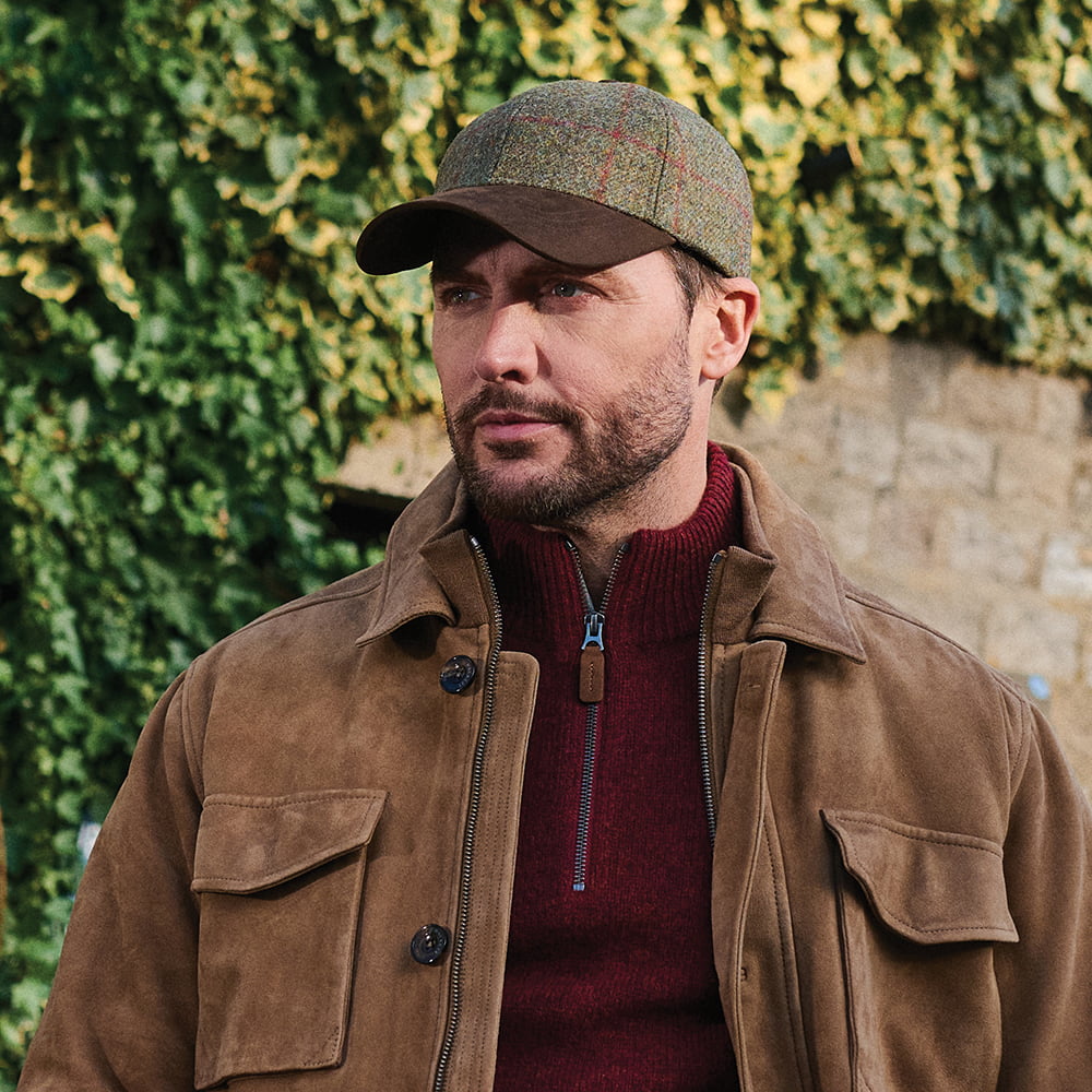 Failsworth Hats Newbury Water Repellent British Wool Baseball Cap - Olive-Brown