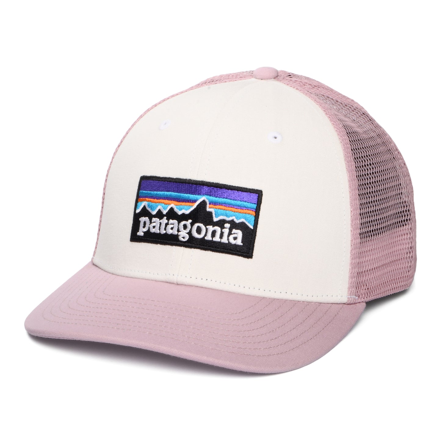 Patagonia Hats P-6 Logo Organic Cotton Trucker Cap - White-Violet
