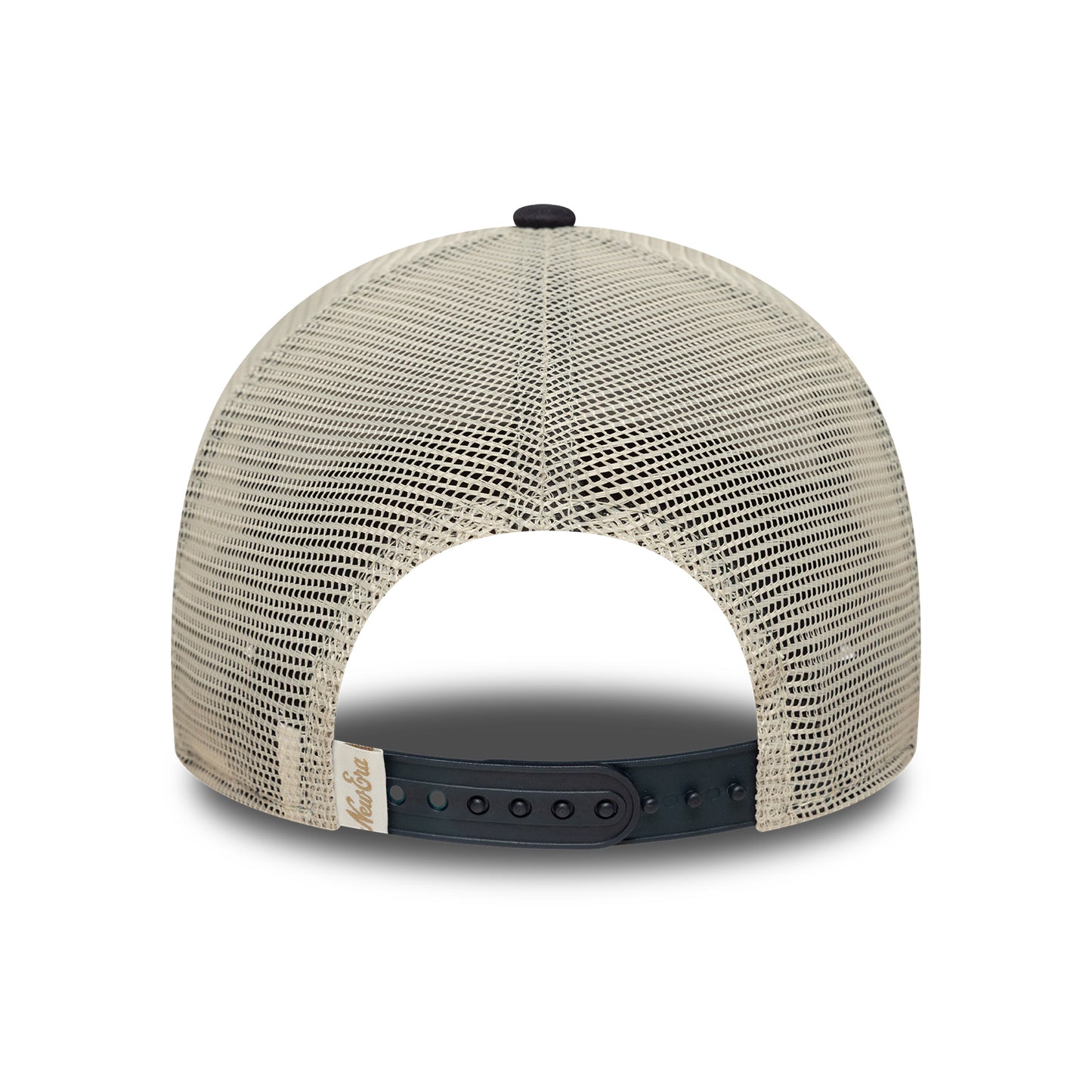 New Era 9FORTY M-Crown A-Frame Trucker Cap - Contrast Patch - Cream-Navy