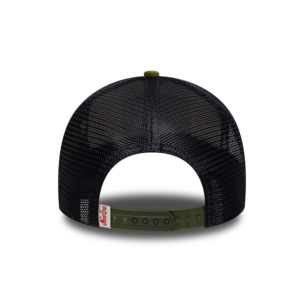 New Era 9FORTY A-Frame Trucker Cap - Patch Cord - Cream-Olive
