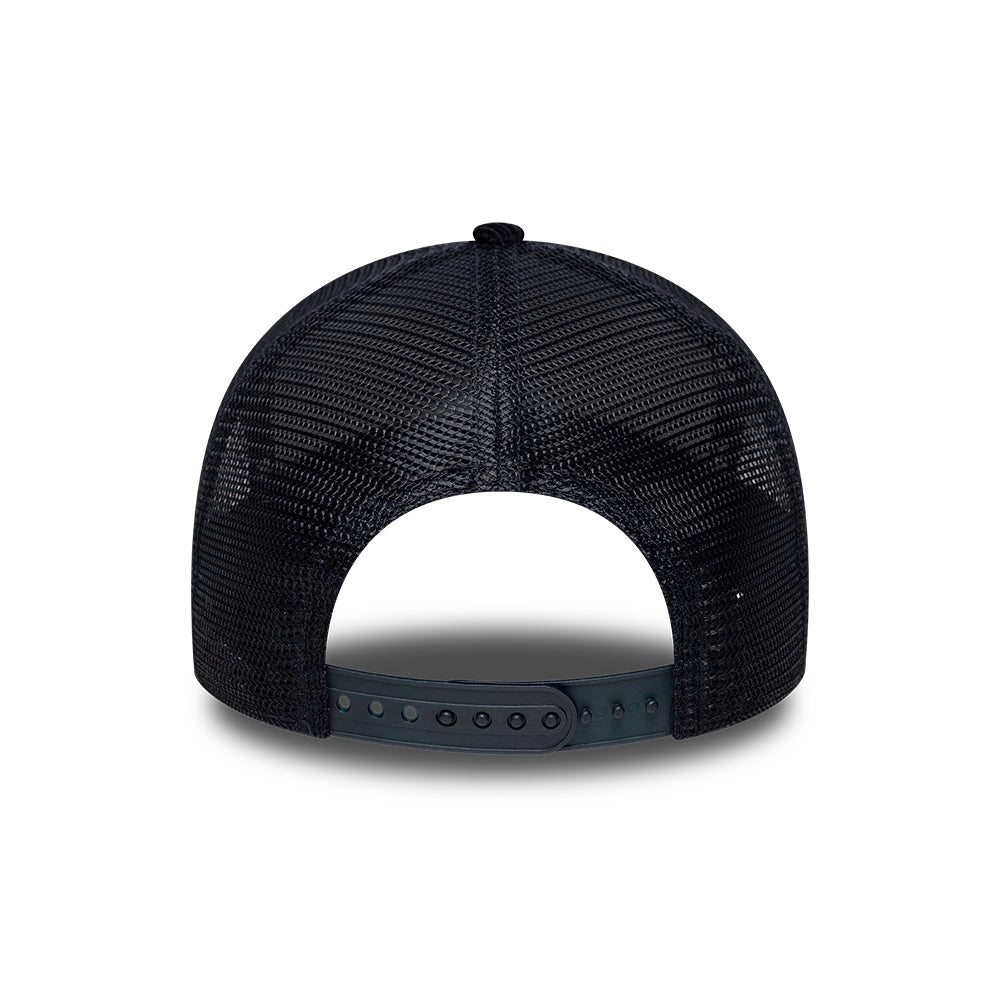 New Era 9FORTY New York Yankees A-Frame Trucker Cap - MLB Tonal Cord - Navy On Navy