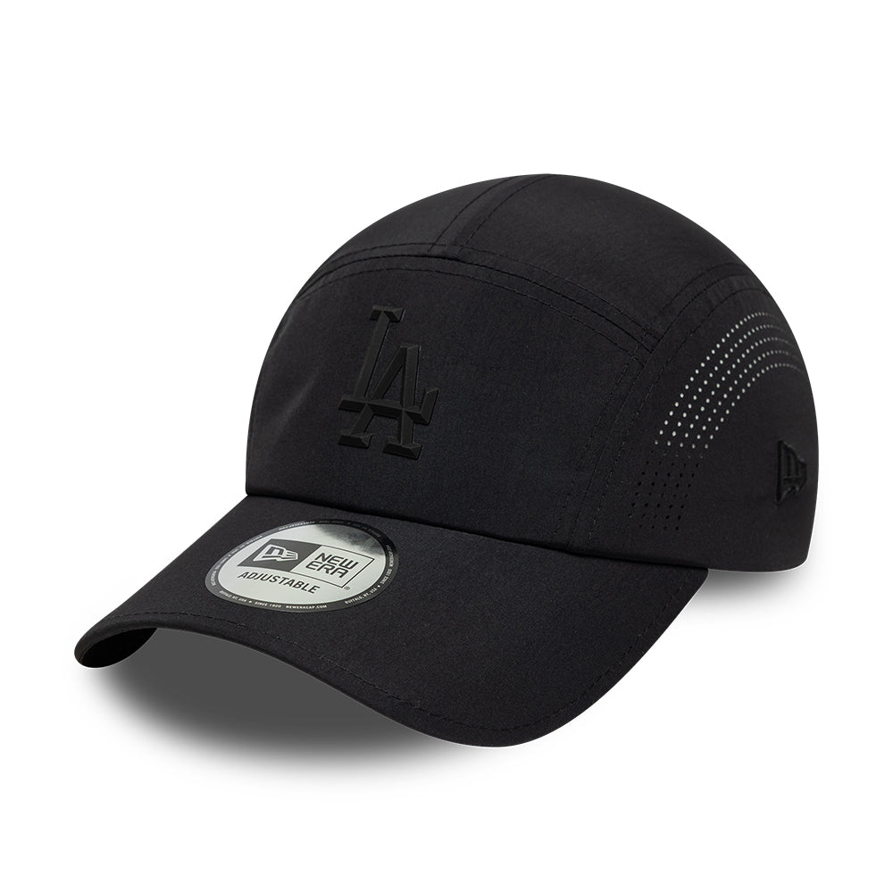 New Era L.A. Dodgers 5 Panel Cap - MLB Tech Midi Runner - Black On Black