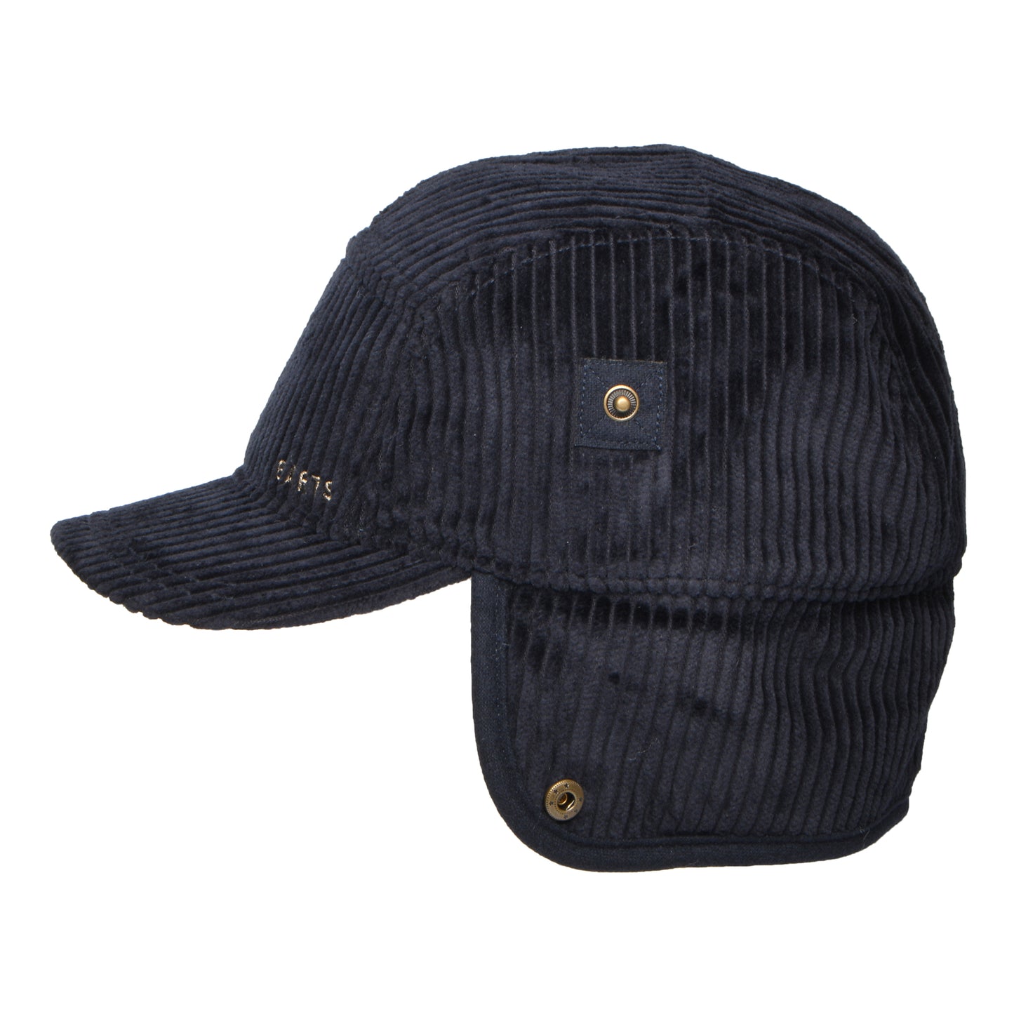 Barts Hats Rayner Corduroy 5 Panel Cap with Earflaps - Dark Navy