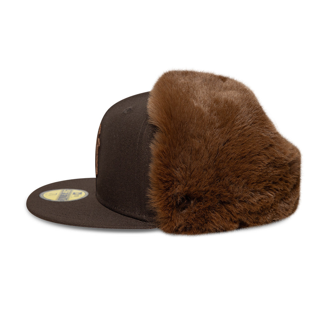 New Era 59FIFTY New York Yankees Baseball Cap with Earflaps - MLB World Series Dogear - Brown
