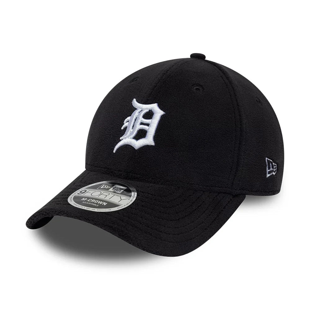 New Era 9FORTY M-Crown Detroit Tigers Baseball Cap - MLB Fleece - Black-White