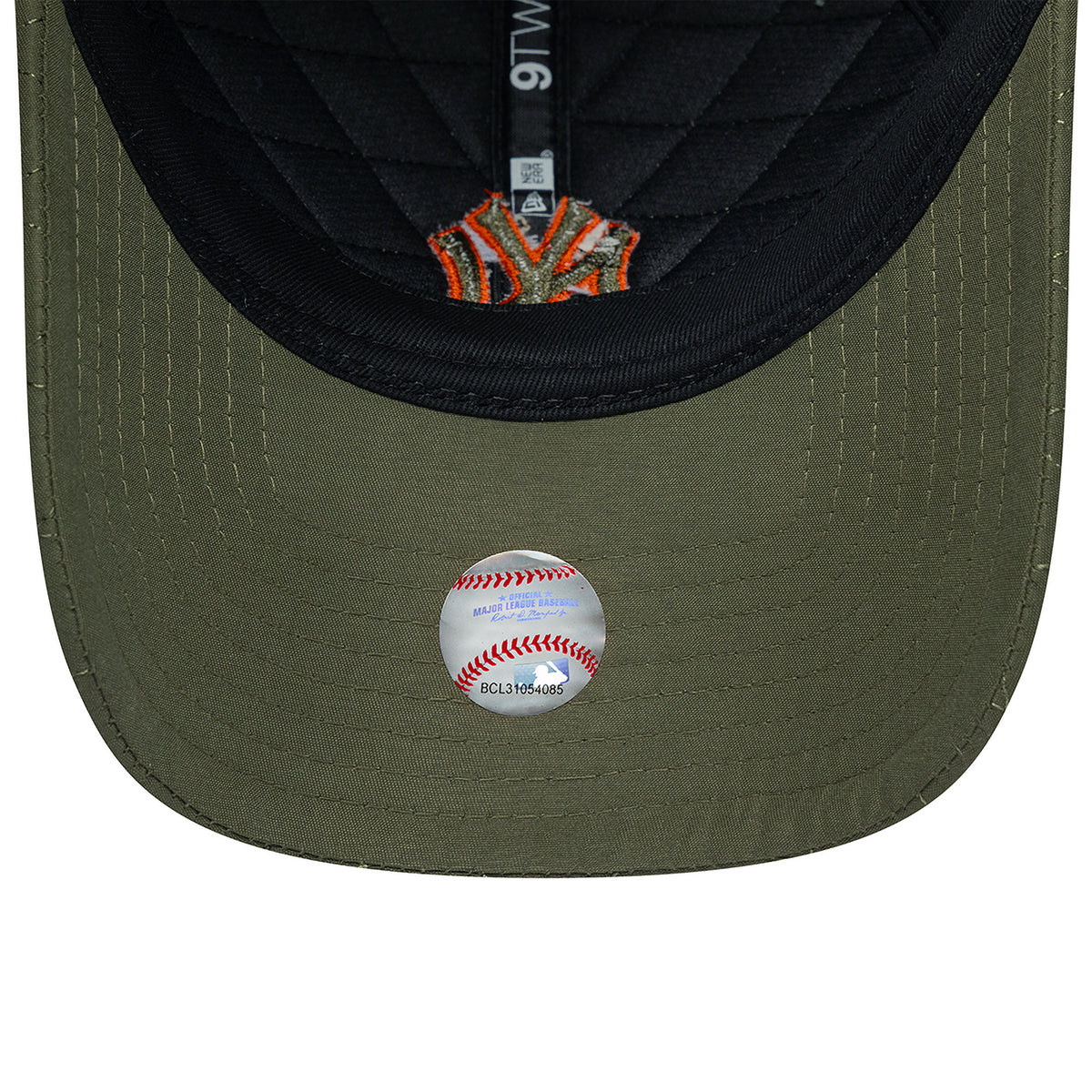 New Era 9TWENTY New York Yankees Baseball Cap - MLB Padded Outline - Olive-Orange