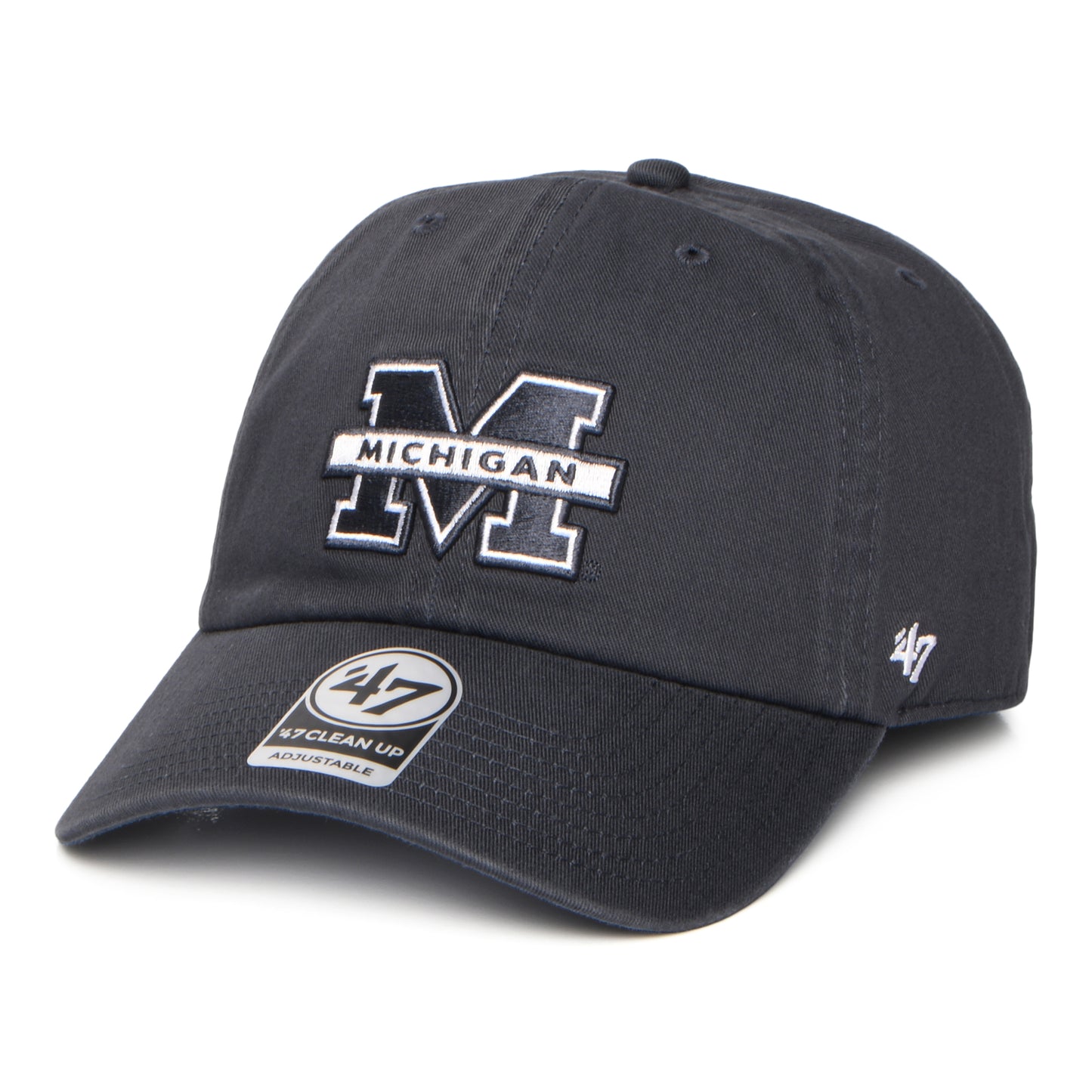 47 Brand Michigan Wolverines Baseball Cap - NCAA Clean Up - Washed Navy