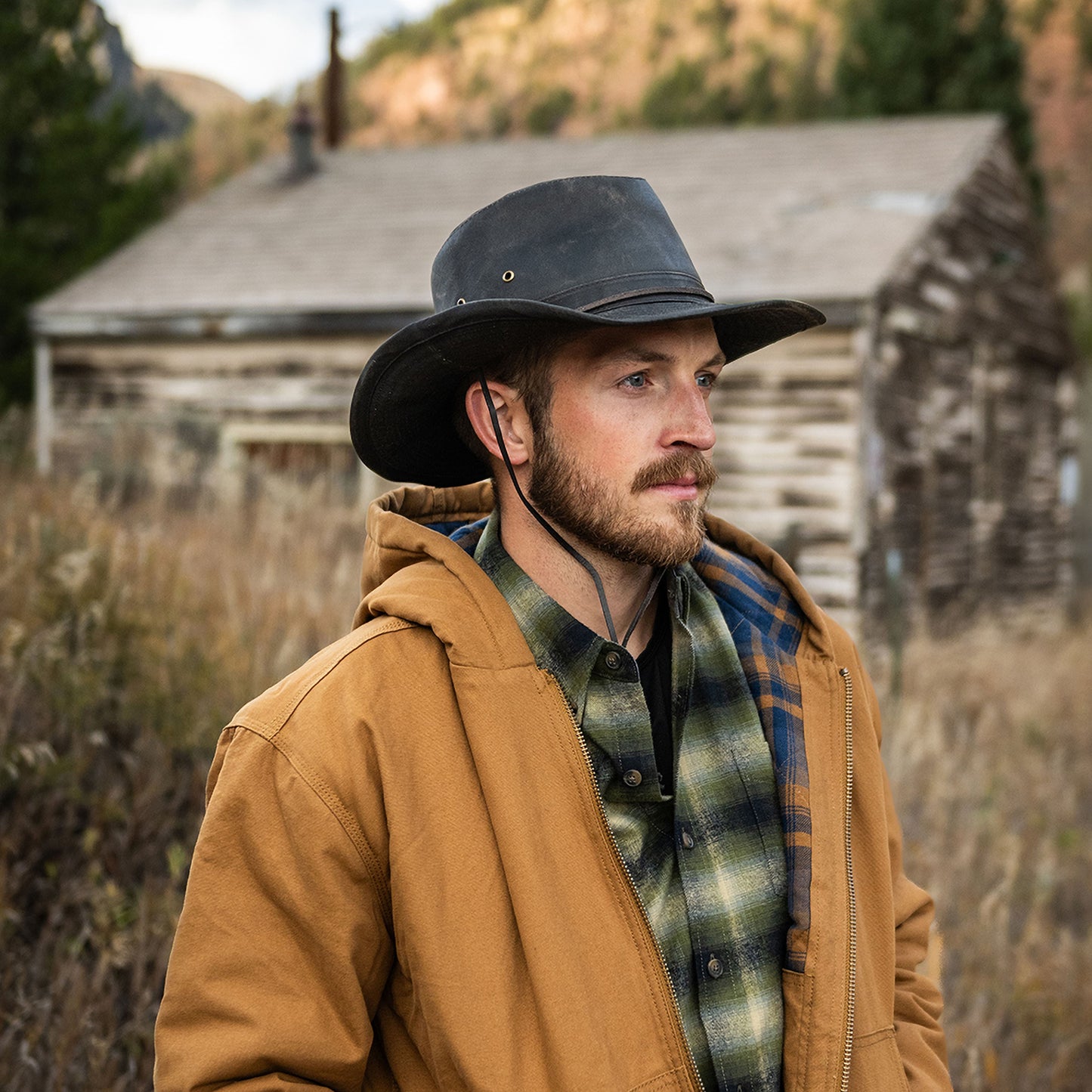 Dorfman Pacific Hats Weathered Cotton Outback Hat - Brown