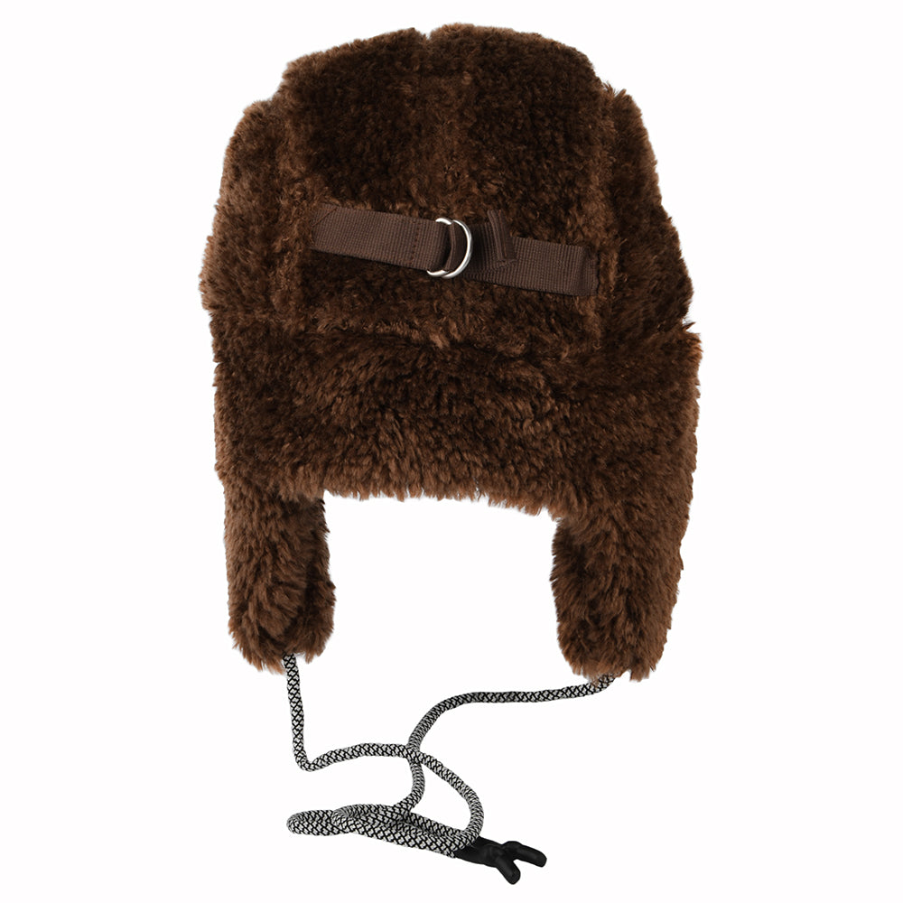 Kangol Faux Shearling Utility Flap Cap - Brown