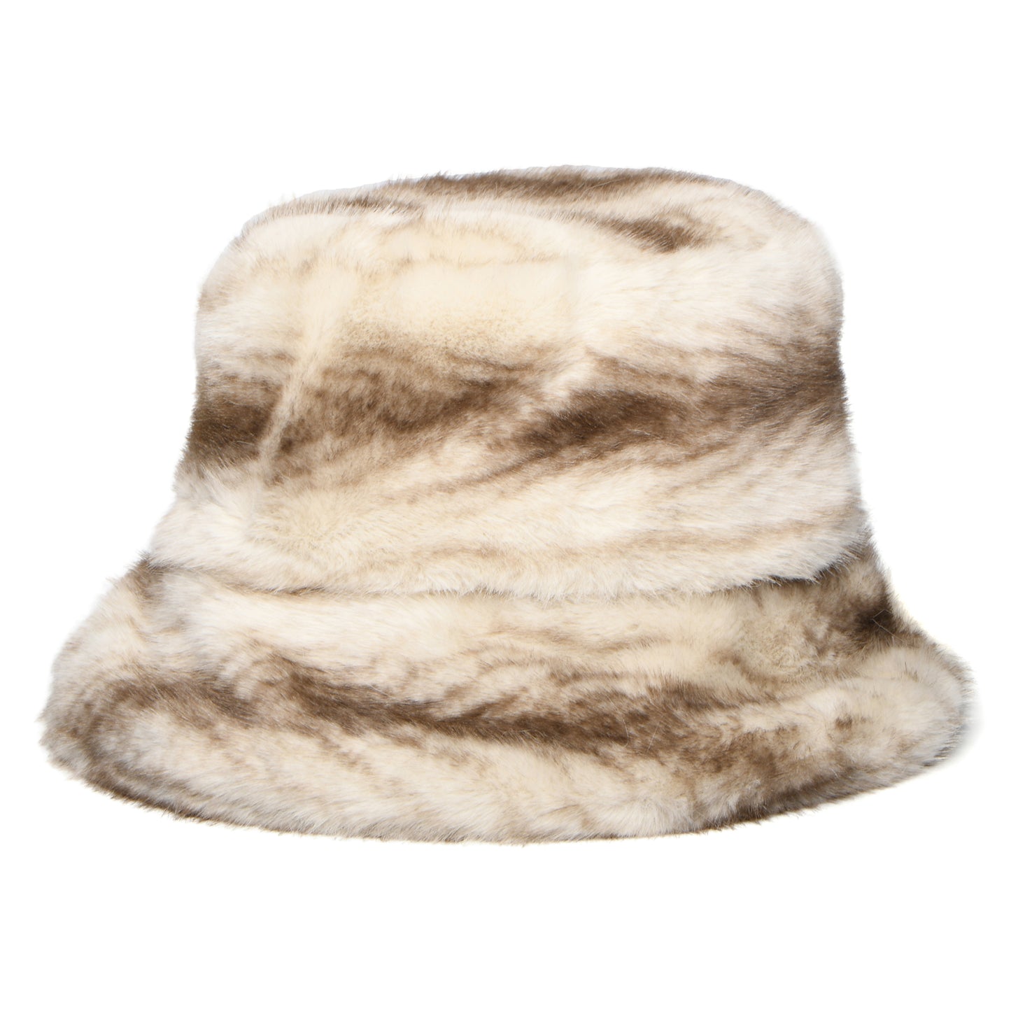 Whiteley Hats Patterned Faux Fur Bucket Hat - Oatmeal