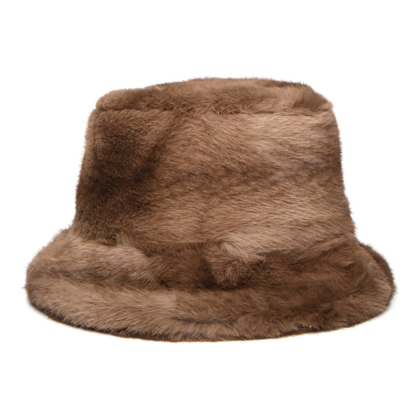Whiteley Hats Patterned Faux Fur Bucket Hat - Toast