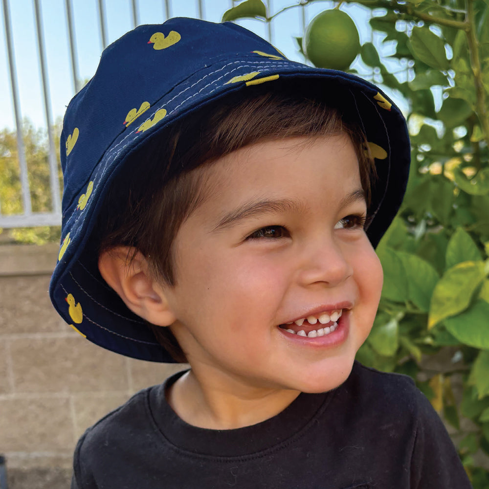 Scala Hats Kids Duck Bucket Hat - Navy Blue